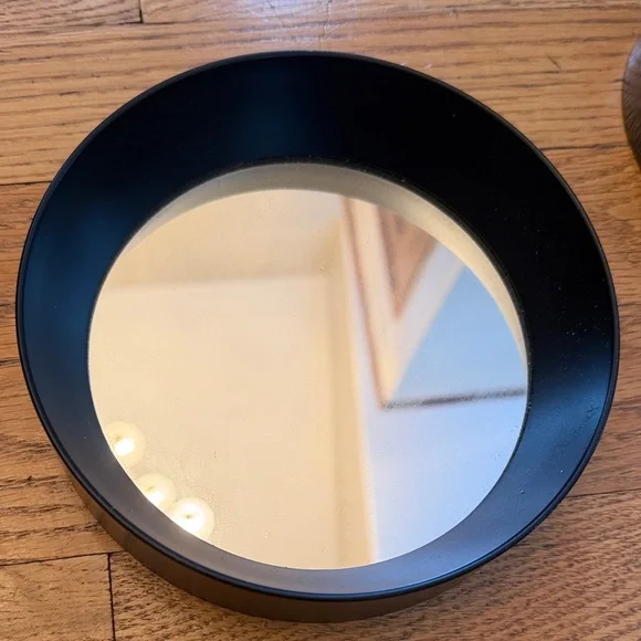 Round Black Mirrors -one 6 inches, one 5 inches NEW! - Picture 2 of 6